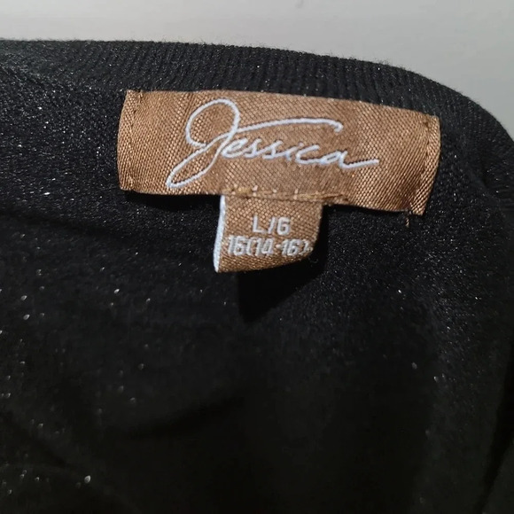 Vintage black shirt  with subtle silver threads Large - Picture 8 of 8